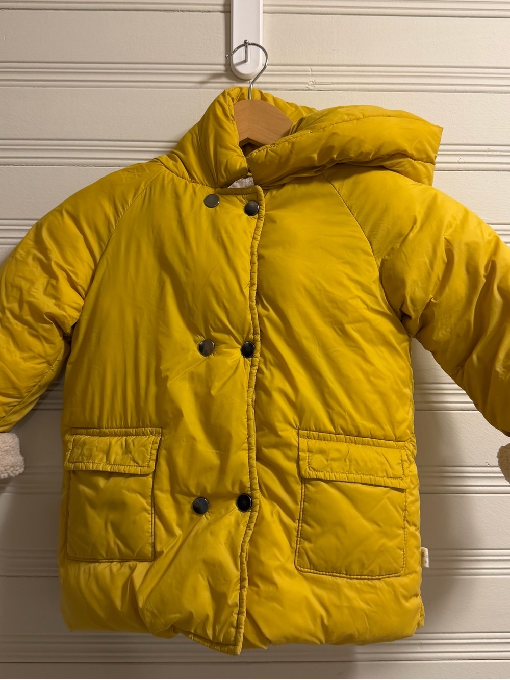 Zara Kids Mustard Yellow Sherpa Lined Puffer Coat Size 3-4 Years 104